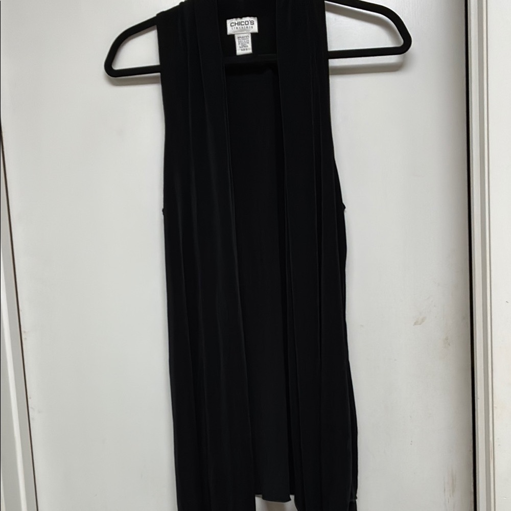 Chico's Travelers Classic Black Open Front Vest